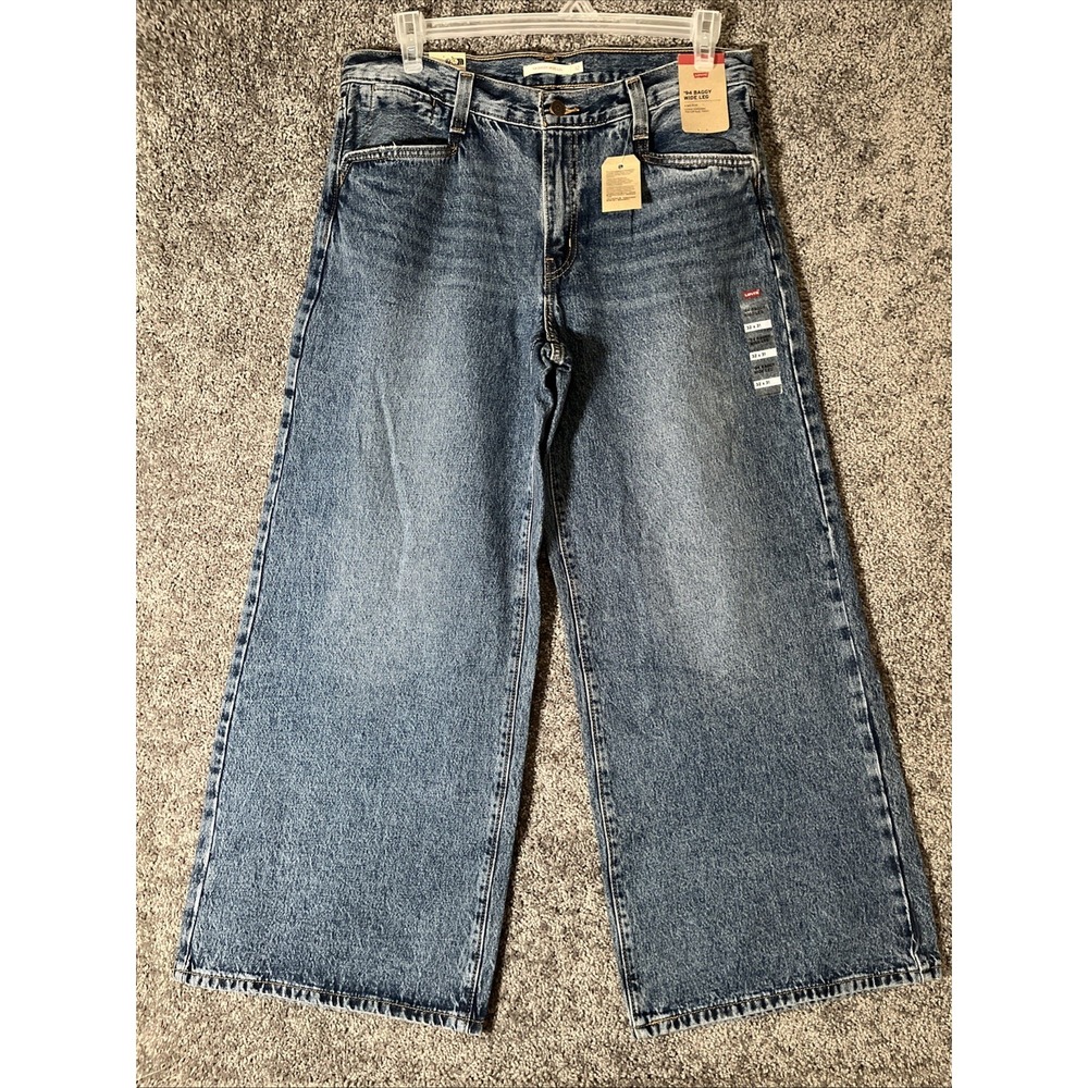 Levi's 94 Baggy Wide Leg Jeans Womens 32x31 Midrise Retro Blue Denim Levis